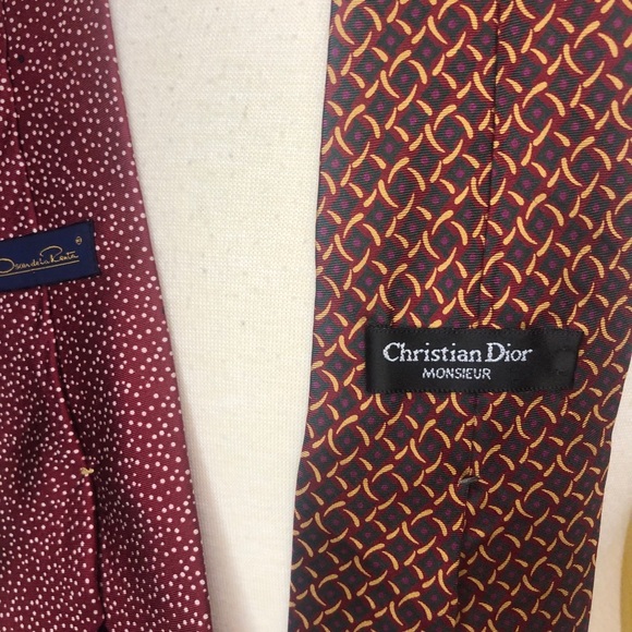 Oscar de la Renta and Christian Dior Luxury traditional  silk ties. - Picture 13 of 16